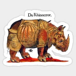 Durer's Rhinoceros in Color Sticker